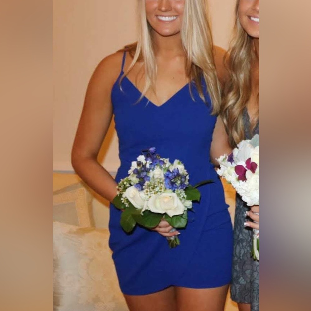 Lulu’s Navy Blue Formal Mini Dress